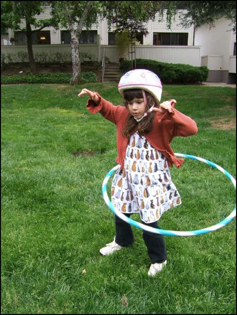 Look at me -- I can do the hoola hoop!