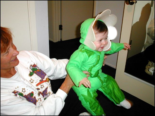 Sydney's first Holloween costume -- a flower!