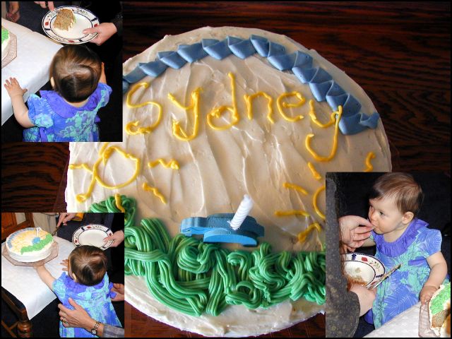 Sydney's first birthday and first taste of cake
