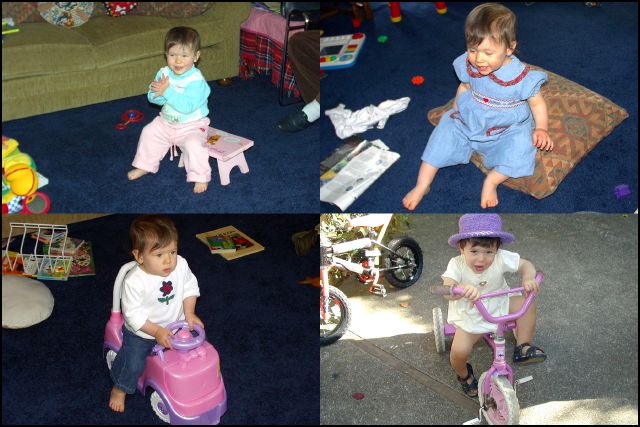 Learning how to sit and ride is hard, but practice makes perfect.
