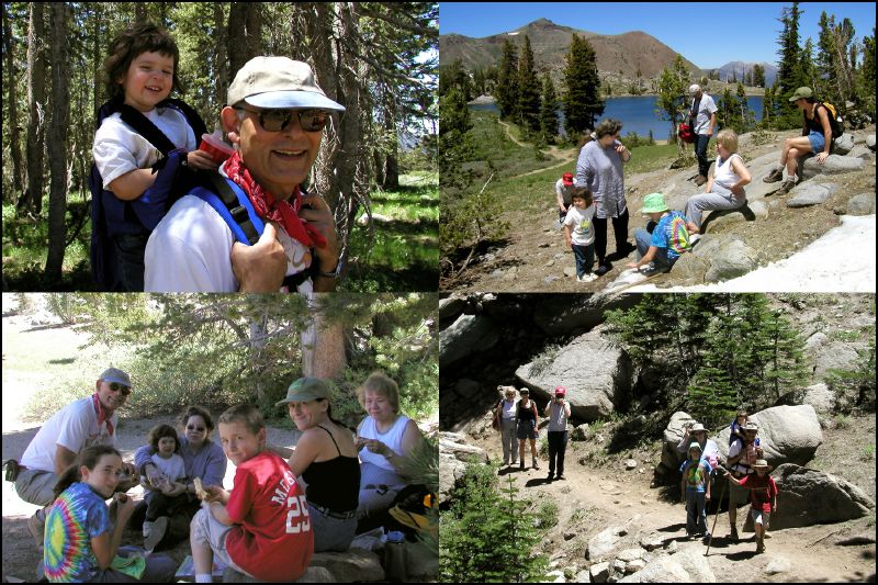 On the trail and  lunch at Frog's Lake