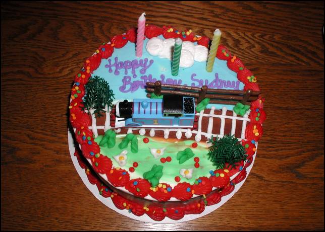 A Thomas the tank engine birthday party