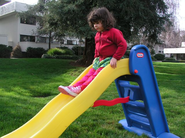 Here we go -- down the slide