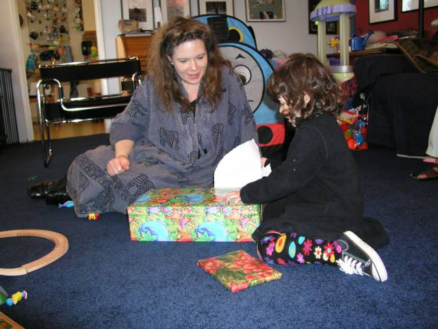 Opening two presents Saturday night