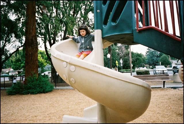 Here we go -- down the slide