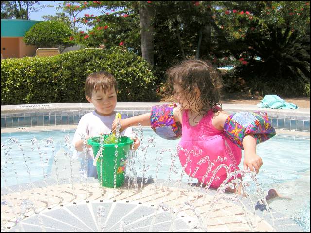 First you fill up with pot with pool water