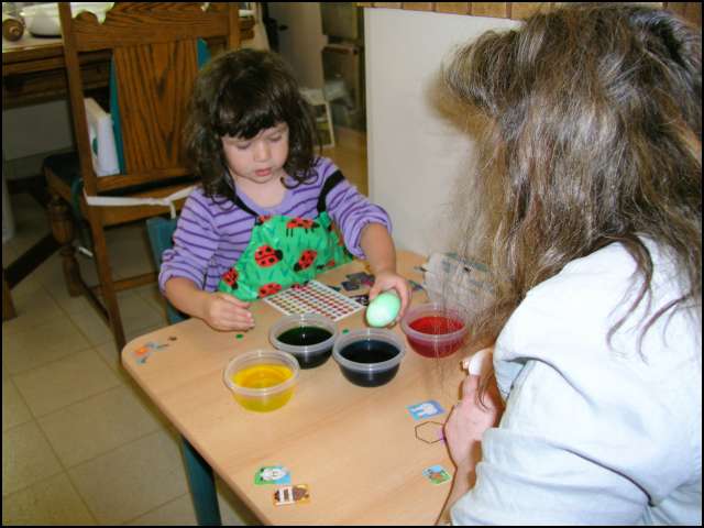 OK, let's get started coloring a dozen eggs