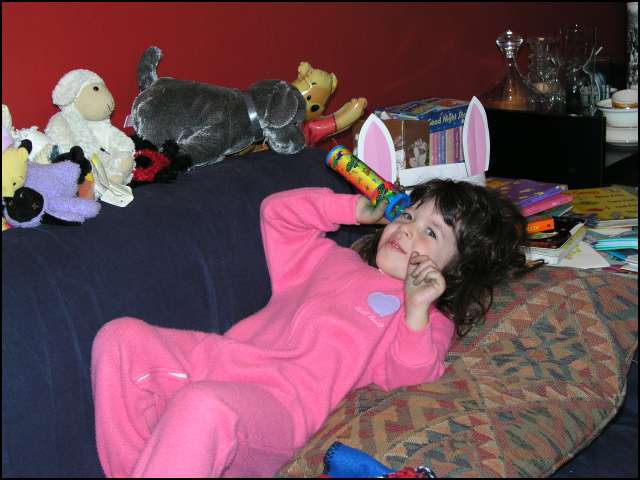 I'm looking at my stuffed toys through my Kalaidascope