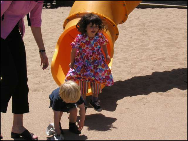 A great big slide at the playground at the zoo