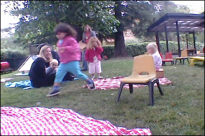 Wheeee -- the picnic is fun