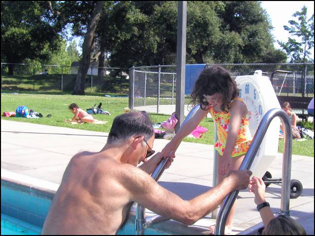 First you have to get into the pool