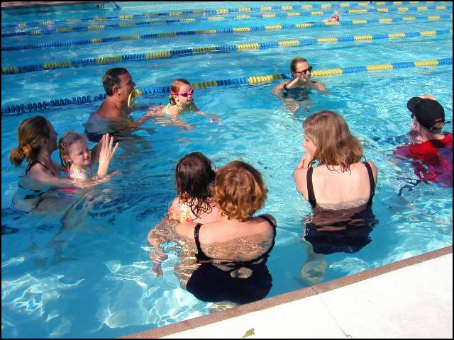 Today I'm having my swimming lesson with Sirpa
