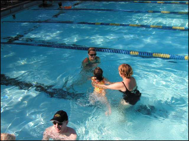 Now it's time to swim with the teacher