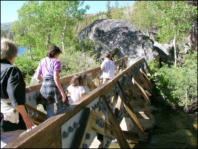The bridge on the warm up hike is fun