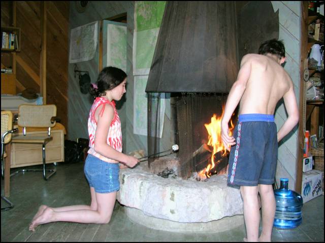 Laura and Craig toasting smores