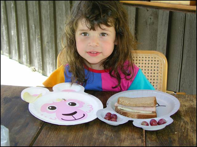 Lunch at the cabin before a short hike