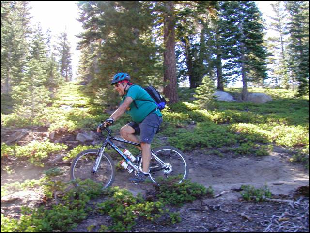 Stephen picking up speed on a good downhill stretch