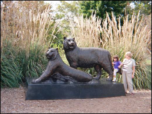 Lions at the entrance to the zoo