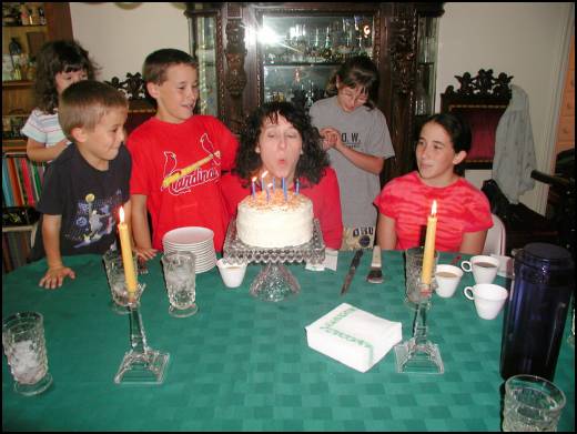 One, Two, Three -- blow the candles out Sharon