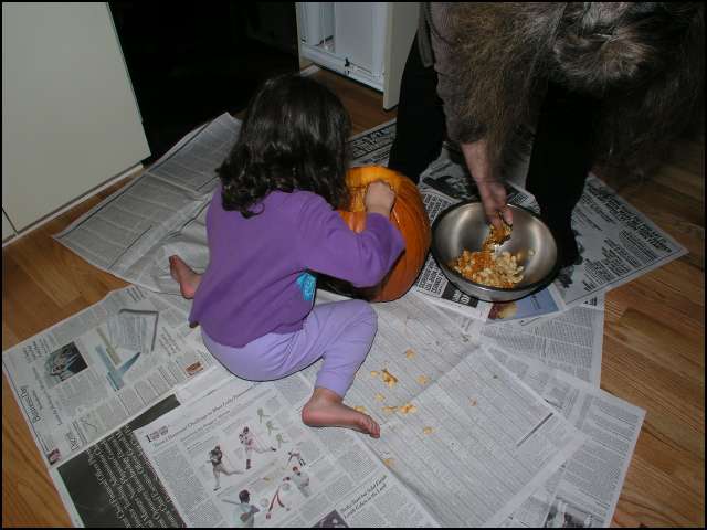 Dig in and carve out the seeds