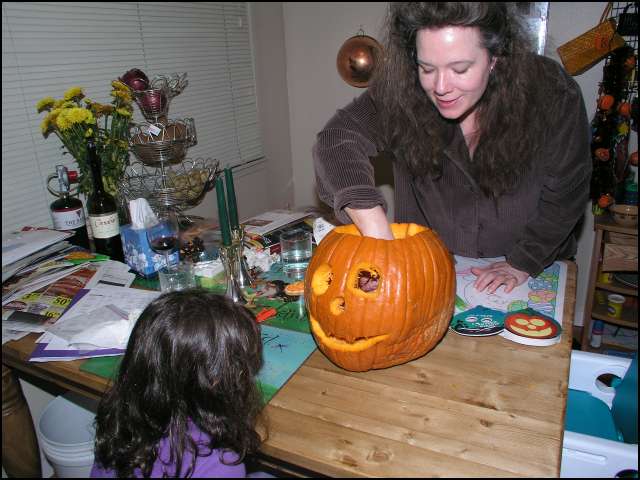 Look at the jack-o-lantern