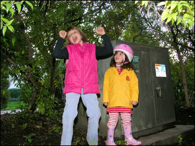 Hamming it up for the camera