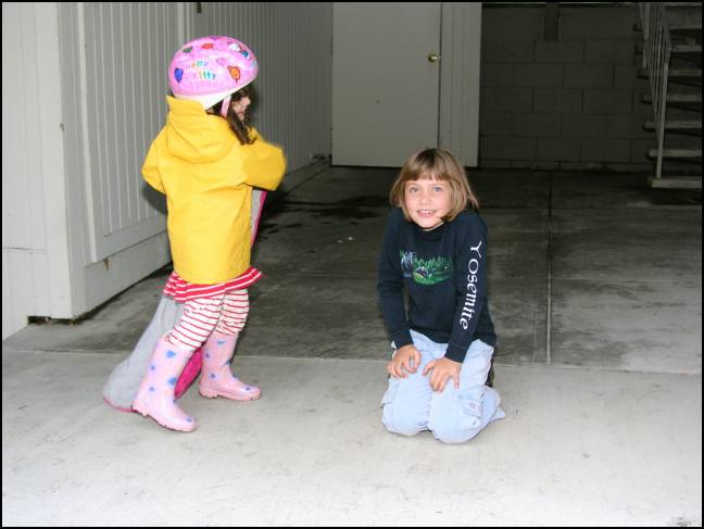 Playing toss with Kyries vest