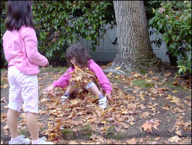 This is fun, let's cover me with leaves