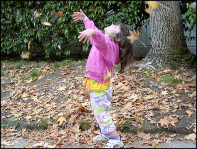 Now it's time to throw leaves up into the air