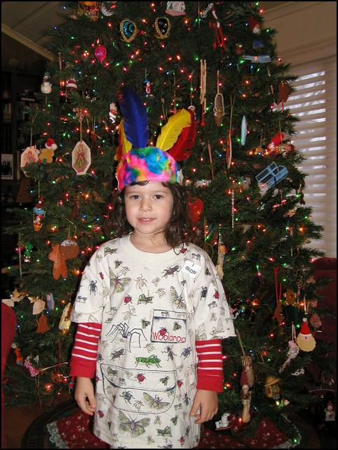 Mommy bought me an Indian head dress