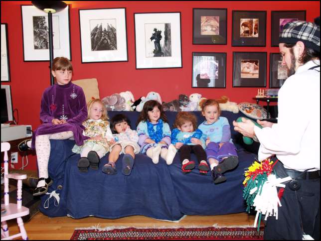 Micha, the Twistyman, did balloons for each girl at the party.