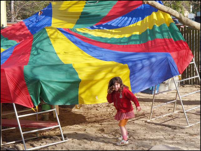 Look, a tent over the sand pile