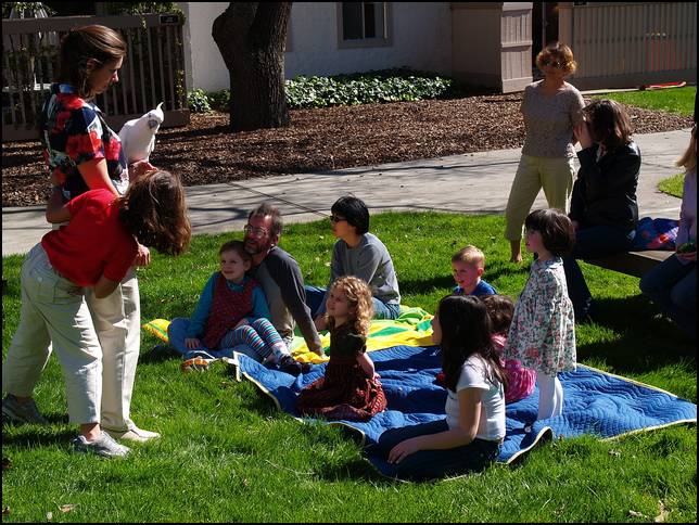 introducing the birds to the kids