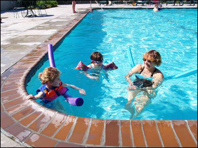 It's fun to swim together