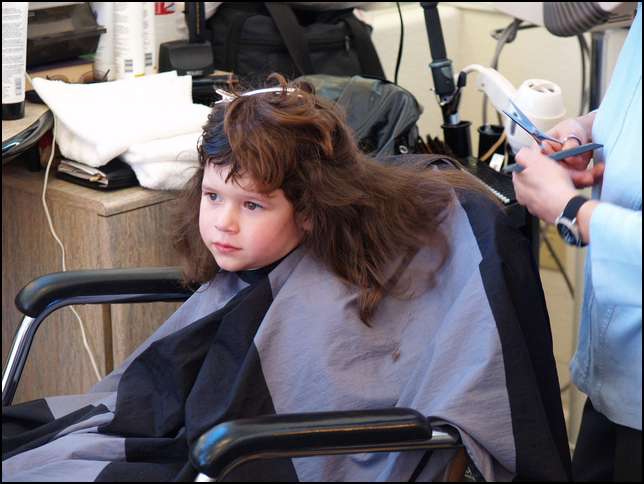 I hope Mommy likes my haircut