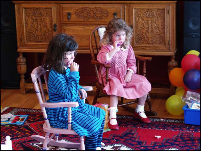 Two tired little one's -- the end of a great Easter Brunch