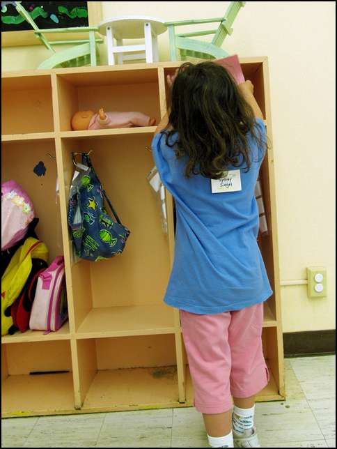 I'll put them in my cubby to take home for mom