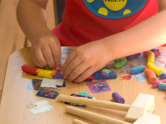 working with colored clay