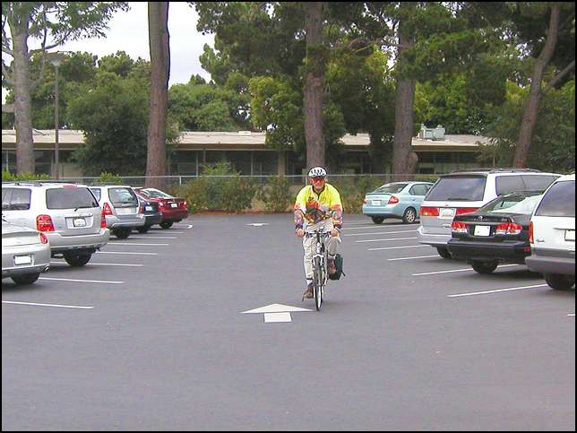 here I am biking to the Research Center