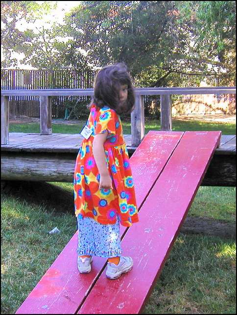 Sydney taking the shortcut up to the bridge