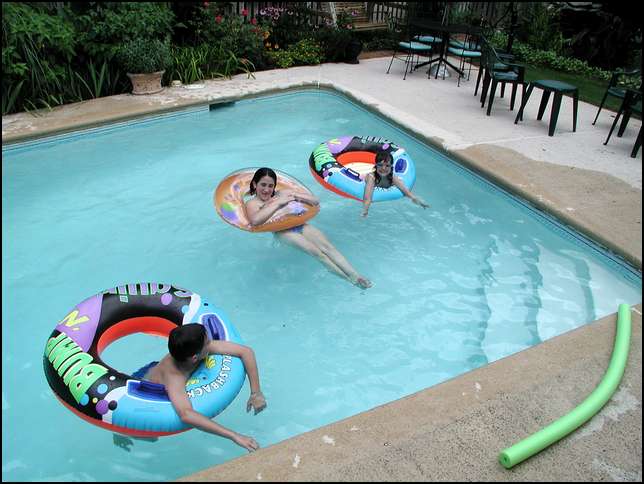 Ahhh, back home cooling off in the pool