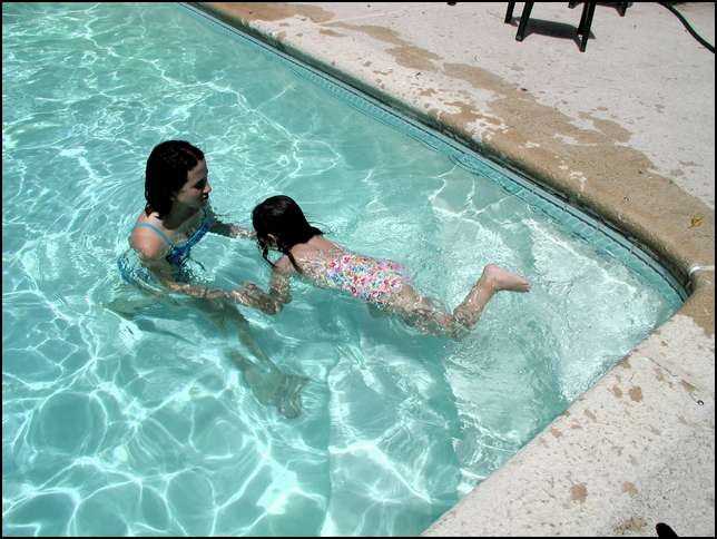 I can float on my tummy with my face in the water!