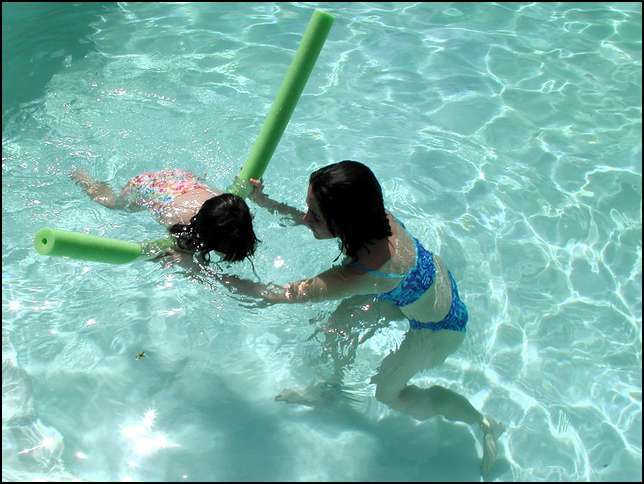 putting my face in the water!