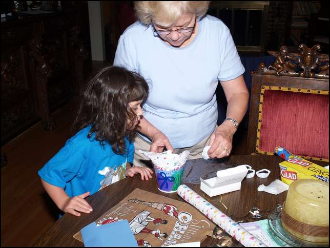 Making some presents for Mommy and Daddy's B-day and father day