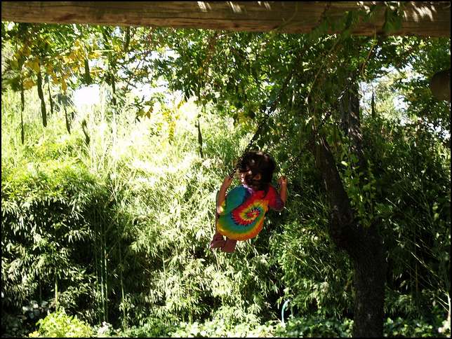 After story time its back out to the year for swinging