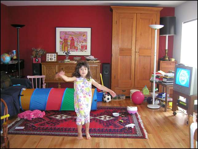 Demonstrating some gymnastic's moves