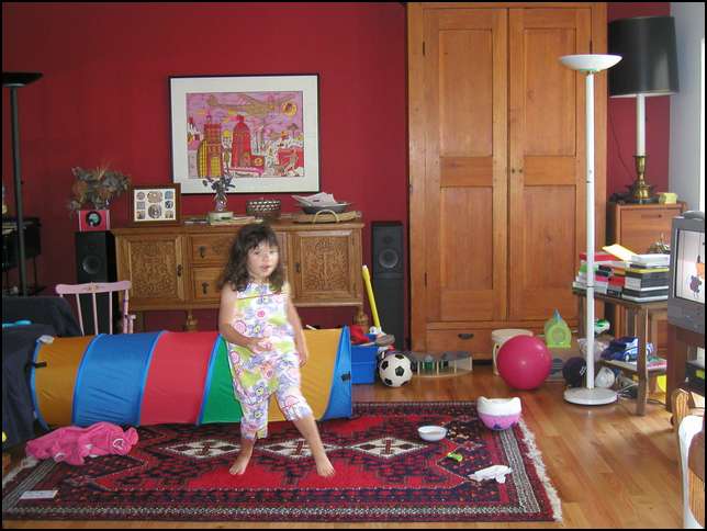 Demonstrating some gymnastic's moves