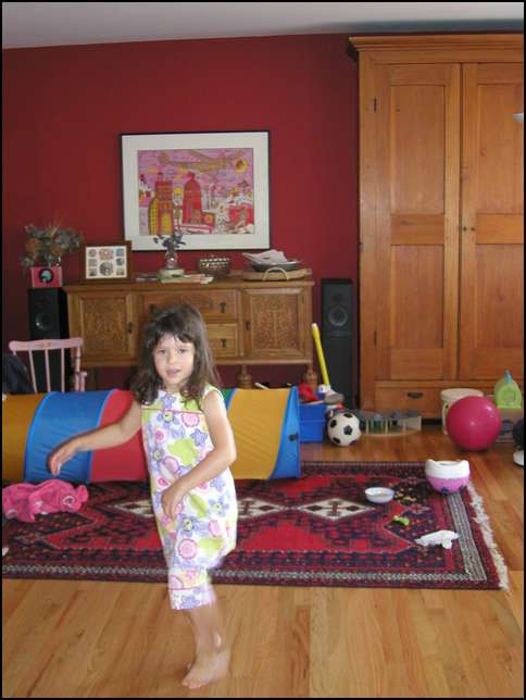 Demonstrating some gymnastic's moves