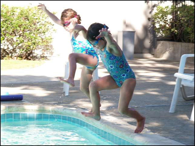 jumping together