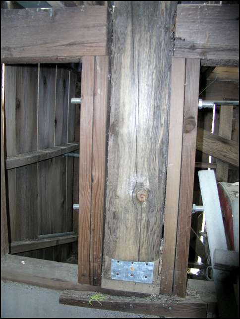 Second support bolted and nailed at the foot